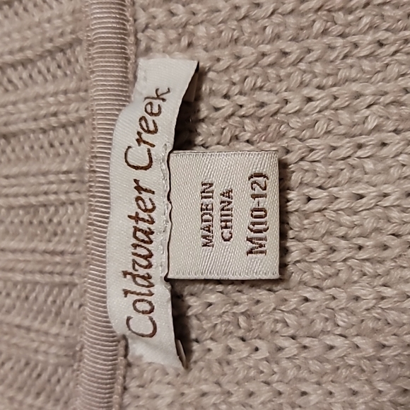 ⭐️Coldwater Creek knit vest sz M womens, washable acrylic/wool, taupe and gray - Picture 3 of 12